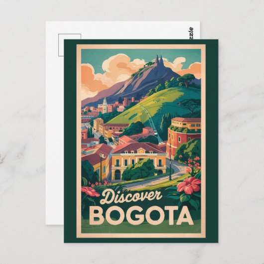 Bogota Colombia - Kunst Vintag Postkarte (Vorne/Hinten)
