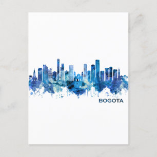 Bogota Colombia Skyline Blue Einladungspostkarte