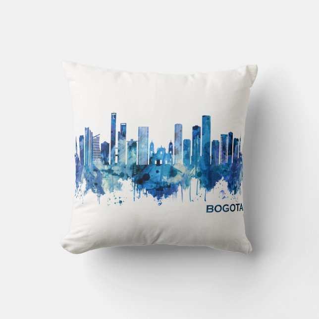 Bogota Colombia Skyline Blue Kissen (Vorderseite)
