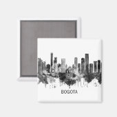 Bogota Colombia Skyline BW Magnet (Vorderseite/Rückseite)