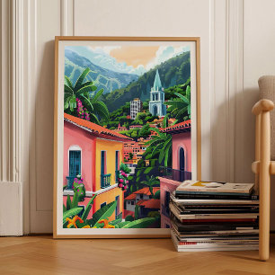 Bogota Druck Kolumbien Illustration Bogota Reise Poster