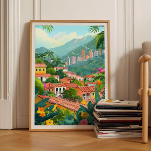Bogota Druck Kolumbien Illustration Bogota Reise Poster