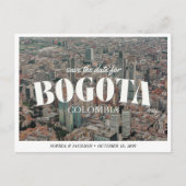 Bogota Hochzeit Save the Date Retro Skyline Postkarte (Vorderseite)