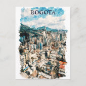 Bogota Kolumbien CIty View Watercolor Postkarte (Vorderseite)