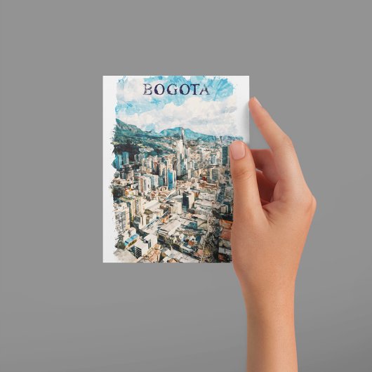 Bogota Kolumbien CIty View Watercolor Postkarte