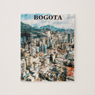Bogota Kolumbien CIty View Watercolor Puzzle