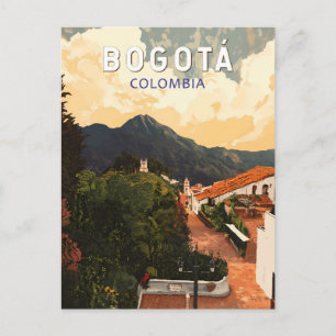 Bogota Kolumbien Illustration Reise Kunst Vintage Postkarte