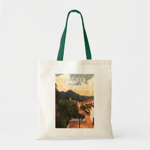 Bogota Kolumbien Illustration Reise Kunst Vintage Tragetasche