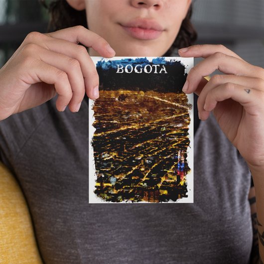 Bogota Kolumbien - Nachtstadtansicht Postkarte