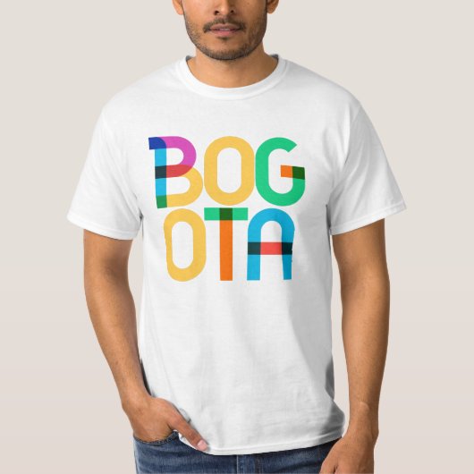 Bogota Kolumbien Pop Kunstbriefe T-Shirt (Vorderseite)