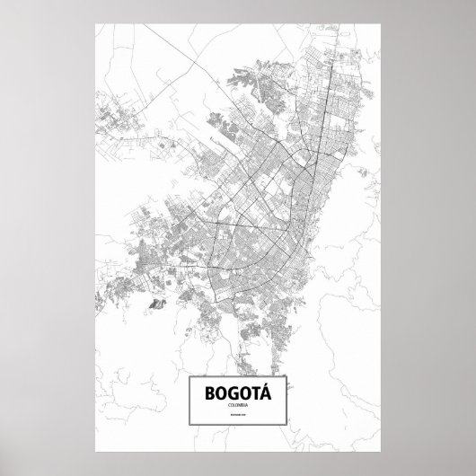 Bogota, Kolumbien (schwarz auf weiß) Poster (Vorne)