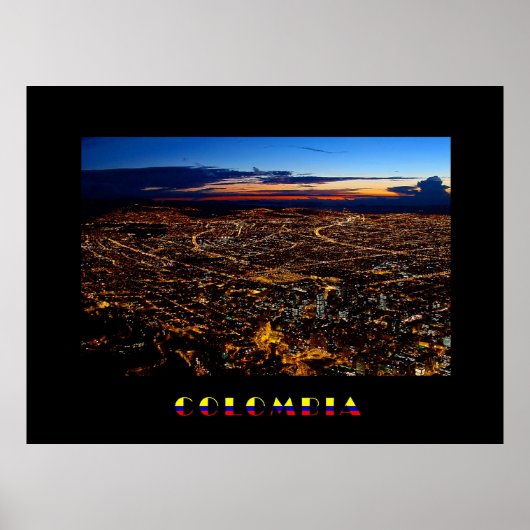 Bogotá Night Panorama Poster (Vorne)