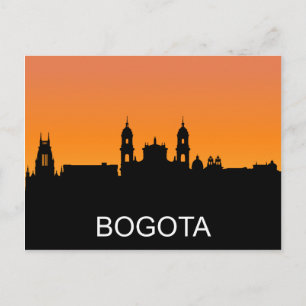 Bogota-Silhouette, Sommer-Sonnenuntergangs-Illustr Postkarte