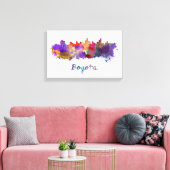 Bogotá skyline im Watercolor Leinwanddruck (Insitu (Wohnzimmer))