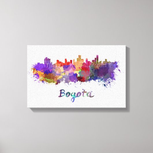 Bogotá skyline im Watercolor Leinwanddruck (Vorderseite)