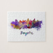 Bogotá skyline im Watercolor splatters Puzzle (Horizontal)