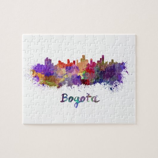 Bogotá skyline im Watercolor splatters Puzzle (Horizontal)