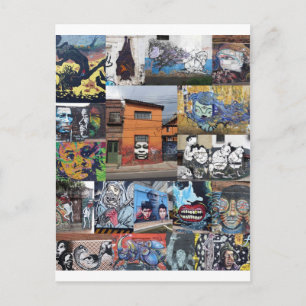Bogota Street-Art-Mural-Montage Postkarte