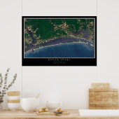 Bogue Banks North Carolina vom Satelliten Ma Poster (Küche)