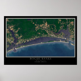 Bogue Banks North Carolina vom Satelliten Ma Poster
