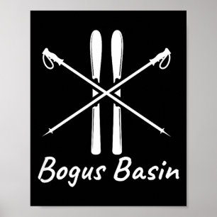 Bogus Basin Idaho Skifahrer Skistöcke Winter Poster