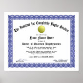 Bogus Doctorate Certificate - Angewandte Körpersch Poster (Vorne)