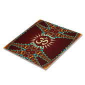 Bohemain Jewel Om Symbol Keramik Tile Fliese (Seite)