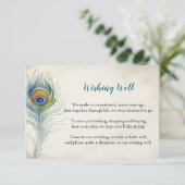 Bohemain Peacock Feather Aquamarin wünschen gute H Begleitkarte (Stehend Vorderseite)