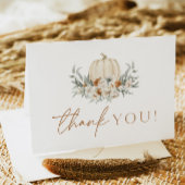 BOHEME Boho Fall Terracotta Floral Pumpkin Dankeskarte
