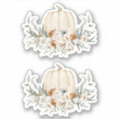 BOHEME Boho Fall Terracotta Floral White Pumpkin Aufkleber (Vorderseite)