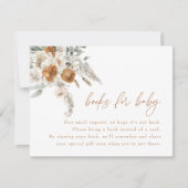 BOHEME Boho Terracotta Blumenbücher für Babykarten Einladung (Vorderseite)