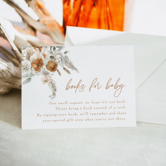 BOHEME Boho Terracotta Blumenbücher für Babykarten Einladung