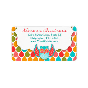 Boheme Owl White Large Label Adressaufkleber
