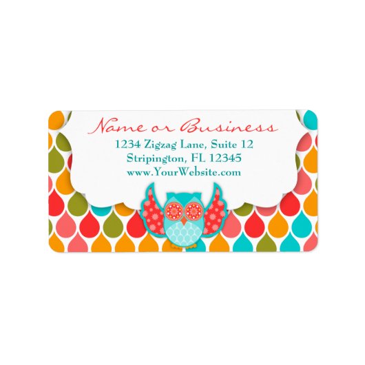 Boheme Owl White Large Label Adressaufkleber (Vorne)