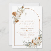 BOHEME Terracotta Floral Boho Arch Abschluss Einladung (Vorderseite)