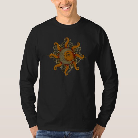 Bohemian Aesthetic Universe Boho Sun Moon Astrolog T-Shirt (Vorderseite)
