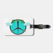 Bohemian Angel Wings Peace Symbol Gepäckanhänger (Rückseite horizontal)