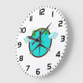Bohemian Angel Wings Peace Symbol Große Wanduhr (Winkel)