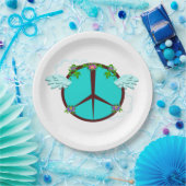 Bohemian Angel Wings Peace Symbol Pappteller (Party)