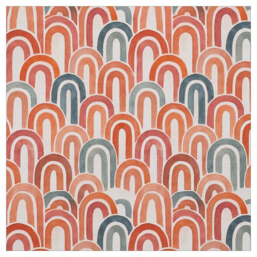 Bohemian arch fish scale painted pattern stoff (Muster)