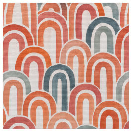 Bohemian arch fish scale painted pattern stoff