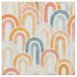 Bohemian arch fish scale painted pattern stoff