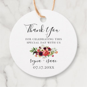 Bohemian Blooms Hochzeit Danke Geschenkanhänger