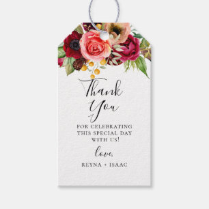 Bohemian Blooms Hochzeits-Dankeschön Geschenkanhänger