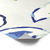 Bohemian Blue Flower Poster (Ecke)