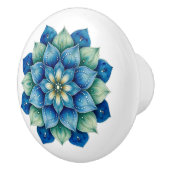 Bohemian Blue & Green Mandala Ceramic Knob Keramikknauf (Rechts)
