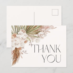 Bohemian Blumen & Federn Dankeskarten Postkarte