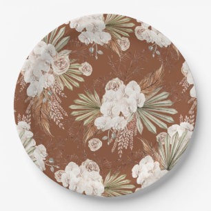 Bohemian Blumen & Federn Pappteller