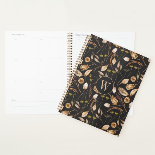 Bohemian-Blumen-Monogramm Planer (Anzeige)