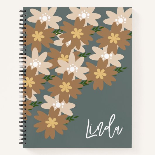 Bohemian Blumenname Notizbuch (Vorderseite)